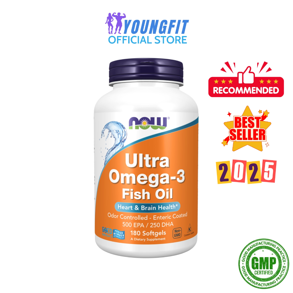 Viên Uống Dầu Cá Cô Đặc Ultra Omega-3 Fish Oil NOW Tăng Cường Sức Khoẻ Hỗ Trợ Tim Mạch - YoungFit