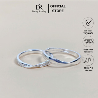 Nhẫn đôi bạc nam nữ hình vô cực freesize, nhẫn cặp bạc 925 đính đá cao cấp, khắc chữ theo yêu cầu D’ROSY JEWELRY ND01