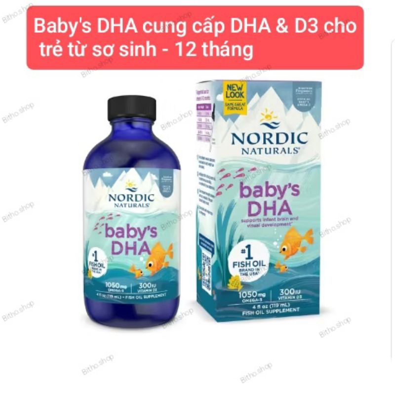 [Date 7/27] Siro Baby's DHA drop Nodric bổ sung omega3, DHA, vitamin D dạng giọt cho bé 60ml