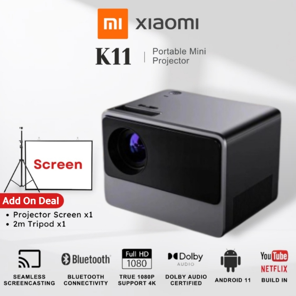 Máy chiếu mini cầm tay K11 Projector Portable Full HD 1080P Máy chiếu video rạp hát tại nhà