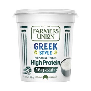 (Ship hỏa tốc) FARMERS UNION - Sữa Chua Hy Lạp Bổ Sung Protein, Greek Style, All Natural Yogurt, High Protein 16g (500g)