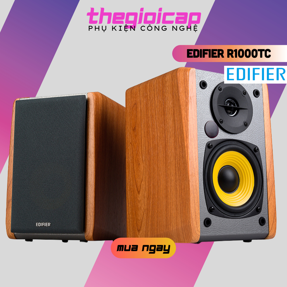 Loa Kiểm Âm Cao Cấp Edifier R1000TC - Loa Bookself 2.0, Công Suất 48W Cho Nghe Nhạc, Xem Phim, Kiểm Âm Phòng Thu