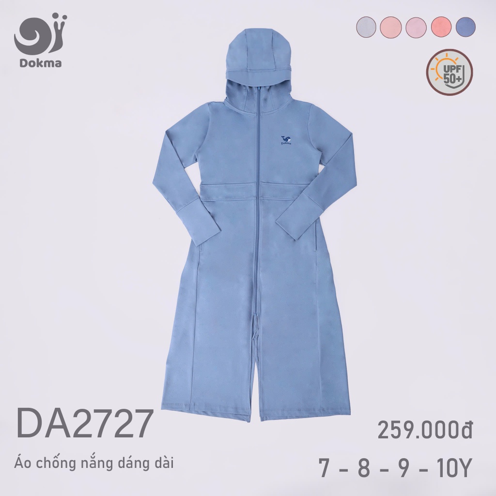 Áo chống nắng dáng dài Dokma DA2727 (7-10Y)