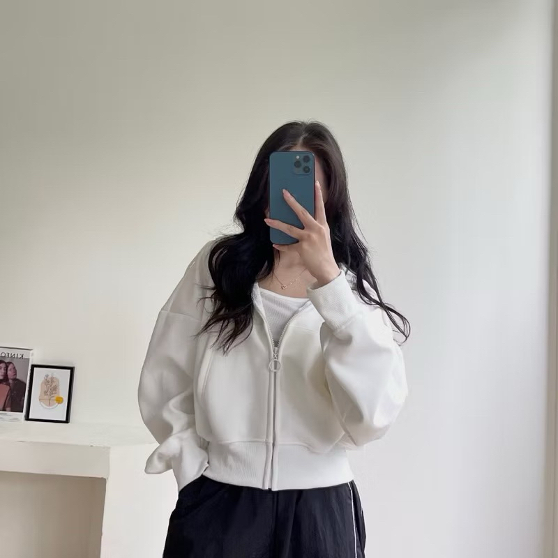 Áo khoác Nỉ Crotop Hàn dáng rộng siêu xinh , Áo Sweater Nỉ Dài Tay Badsix ( có bigsize) | BigBuy360 - bigbuy360.vn