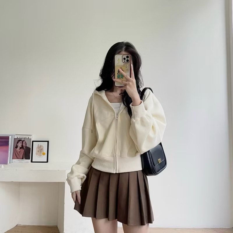 Áo khoác Nỉ Crotop Hàn dáng rộng siêu xinh , Áo Sweater Nỉ Dài Tay Badsix ( có bigsize) | BigBuy360 - bigbuy360.vn