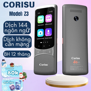 Máy phiên dịch Corisu Z3 hỗ trợ sim 4G, dịch giọng nói, dịch ảnh, 138 ngôn ngữ, trạm phát wifi