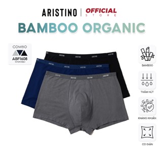 COMBO 3 Quần lót boxer nam ARISTINO sịp đùi cao cấp cạp nhỏ sợi tre mềm mịn không nhăn - ABX1608