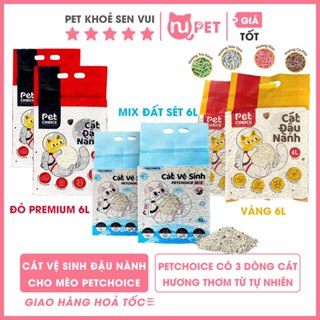 Cát đậu nành cho mèo Pet Choice, Cát vệ sinh cho mèo 2kg/6L, Cát đậu nành vệ sinh hữu cơ thấm hút lẫn vón cục cực tốt