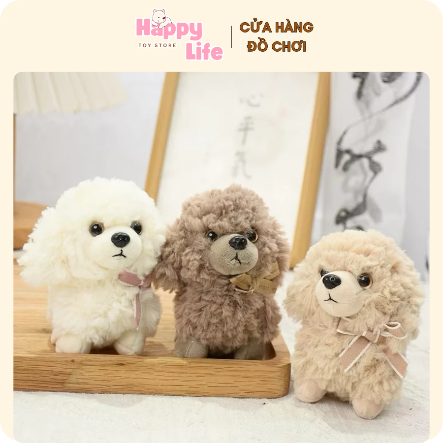 Móc Khóa Búp Bê Hoạt Hình Chú Chó Poodle Dễ Thương, Móc Khóa Bông