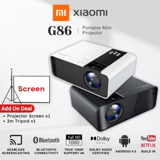 XIAOMI Máy chiếu mini G86 4K bluetooth 5.0 Full Android11.0 projector WiFi6 Double 390Si 1080P máy chiếu phim Netflix