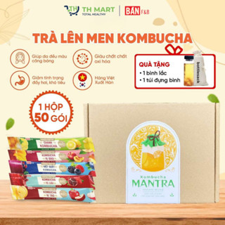 [TẶNG BÌNH] Hộp 50 Gói Trà Kombucha Mix Vị Hoa Quả Hỗ Trợ Giảm Cân Và Tiêu Hoá Tốt Thương Hiệu Mantra
