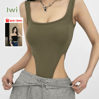   CÓ SIZE  Áo Bodysuit Hở Lưng SẴN MÚT NGỰC IWI SHOP  Khoét Eo Cao Sexy Chất Thun Tăm Mát -BS038.IW 