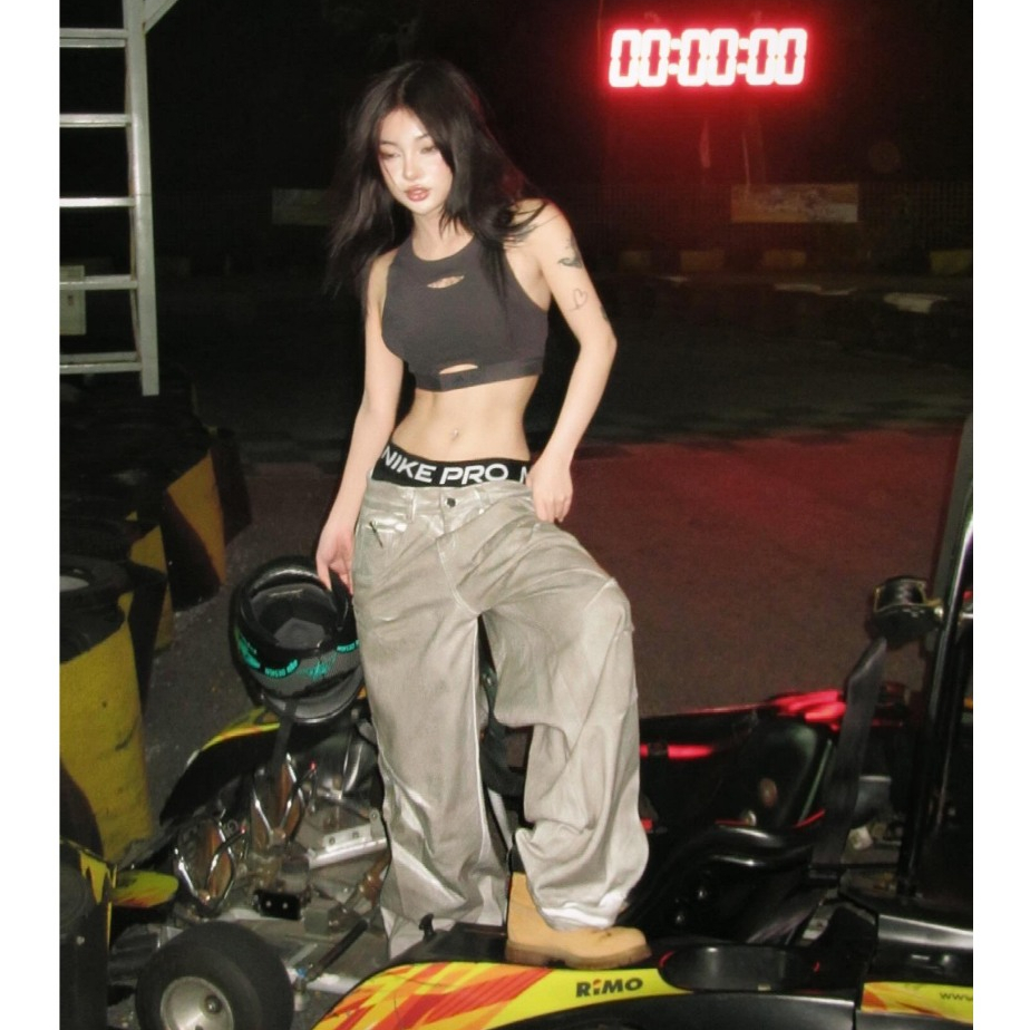 Bad Choices | Quần Jean Shark Fin Wide-Leg ống rộng Wash màu Streetwear Style | BigBuy360 - bigbuy360.vn