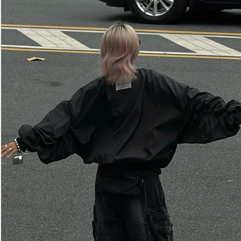 Bad Choices | Áo Bomber dù Zipper Jacket Signature tay nhún form Boxy | BigBuy360 - bigbuy360.vn