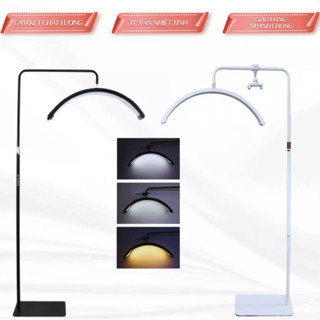 Đèn Led Spa Hình Bán Nguyệt, Đèn Soi Da Chữ C 3 Màu Ánh Sáng Dùng Cho Spa Makeup Phun Xăm, Trang Điểm Nối Mi