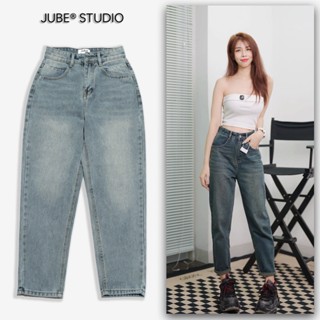 Quần Baggy Jean Nữ Lưng Cao Túi Kiểu Dáng Trơn Màu Retro Thời Trang