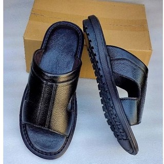 dép da bò xịn đế cao su đúc nguyên khối đế cao 3.5cm