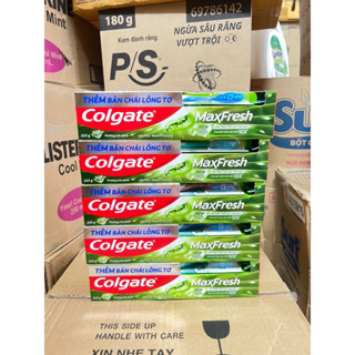 Combo 5 kem đánh răng colgate maxfresh trà xanh 225g tặng bàn chải