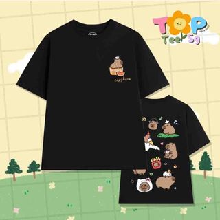 Áo thun form rộng TOPTEESG CAPYBARA dễ thương unisex nam nữ tay ngắn cổ tròn kèm quà tặng hấp dẫn