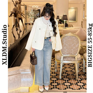 Quần jean nữ BIGSIZE Quảng Châu thiết kế xuông ống rộng, chất co giãn XLDM Studio (QJ01)
