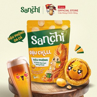 Đậu Phộng Vị Phô Mai Sợi Xông Khói Sanchi Đậu Chill 55g - Snack Ăn Vặt Đậu Phộng Hương Vị Thật, Đậm Đà, Giòn Tan
