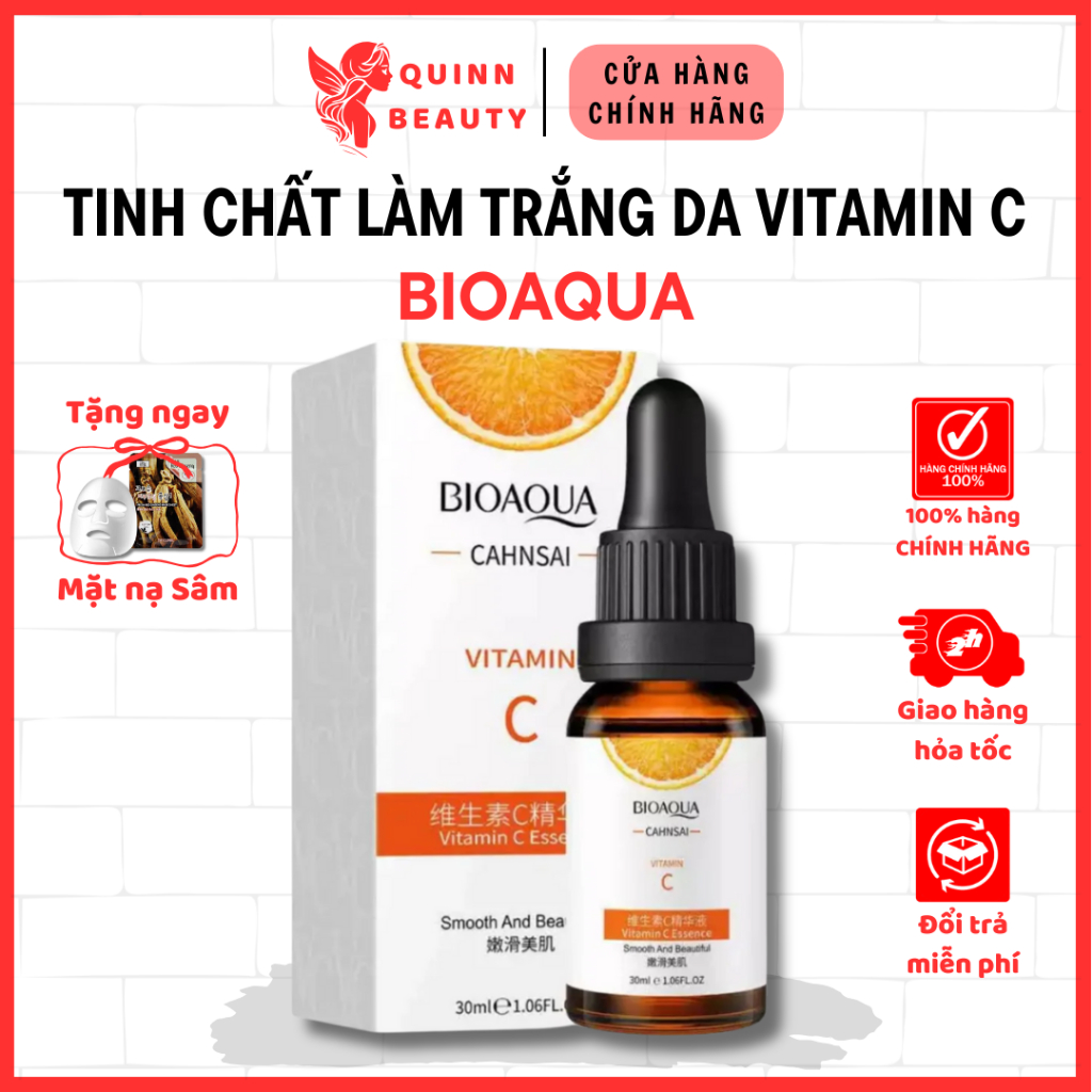 Tinh chất làm trắng da BIOAQUA - Serum vitamin C giúp mờ vết thâm mụn, mờ nám tàn nhang, dưỡng ẩm làm trắng sáng làn da