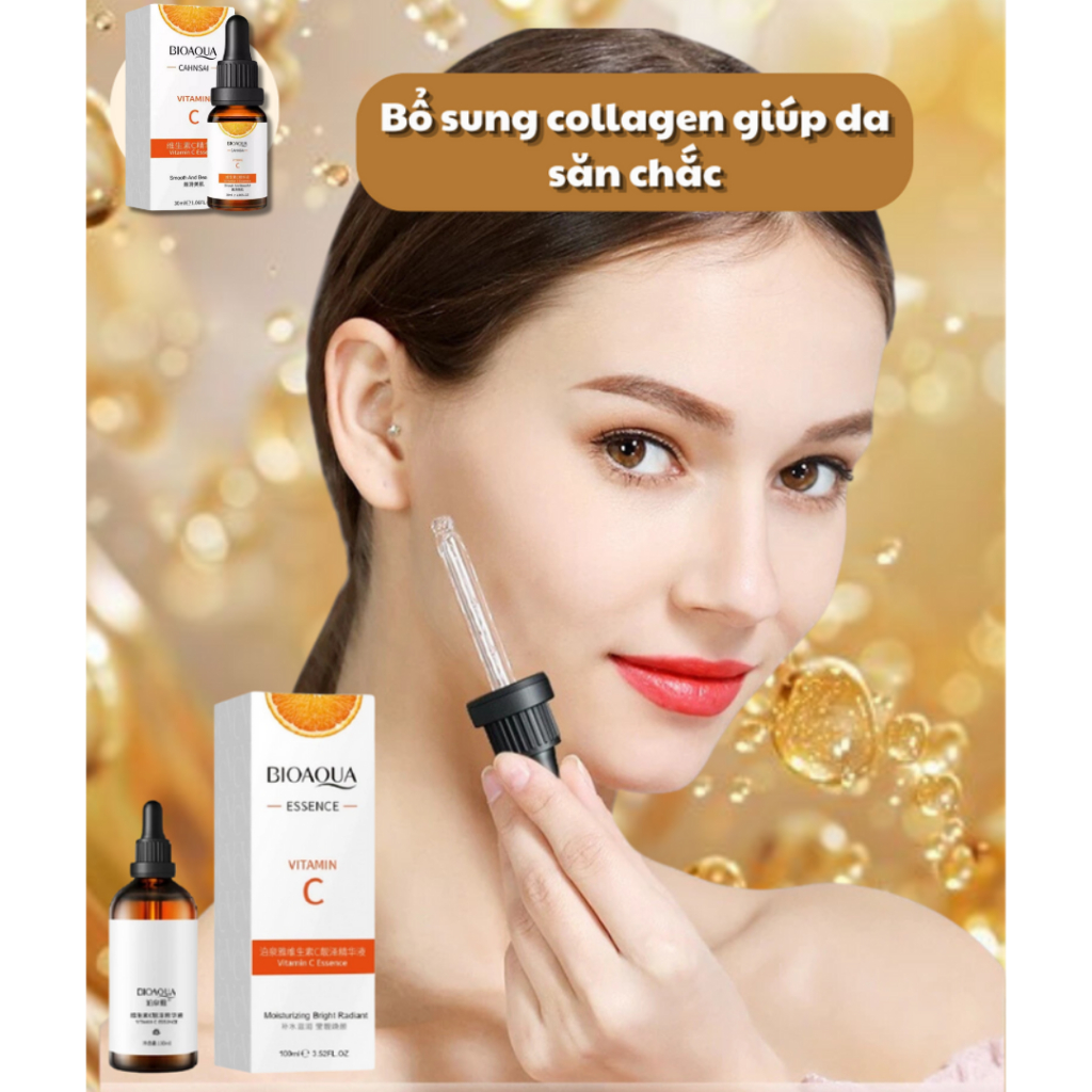 Tinh chất làm trắng da BIOAQUA - Serum vitamin C giúp mờ vết thâm mụn, mờ nám tàn nhang, dưỡng ẩm làm trắng sáng làn da