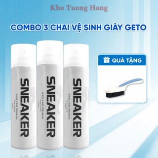 (Tặng bàn chải)Combo 3 Chai xịt vệ sinh giày Sneaker , Xịt vệ sinh giày xịt làm sạch giày dạng bọt xịt khử mùi hôi giày