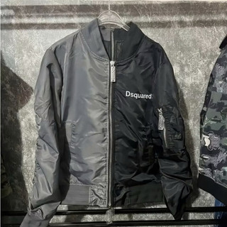  Áo bomber dsq 2 màu thêu logo chữ 3 khoá dsq khắc ô vuông 