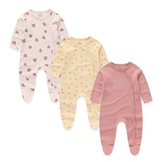  Kiddiezoom 3 Chiếc Áo Liền Quần Dài Tay Bé Trai Bộ Quần Áo Cotton Sơ Sinh Bé Gái Quần Áo Hoạt Hình 