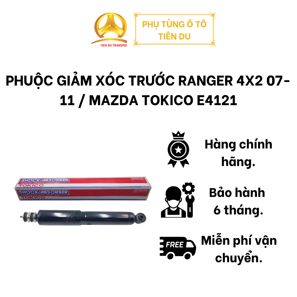 [1 VẾ/ 1 CẶP] PHUỘC GIẢM XÓC TRƯỚC RANGER 4X2 07-11 / MAZDA TOKICO E4121