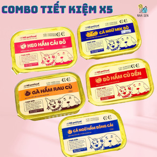  HỎA TỐC - COMBO 5 HỘP PATE TƯƠI ,CHÍN SẴN COMBO TIẾT KIỆM CHO CHÓ MÈO 
