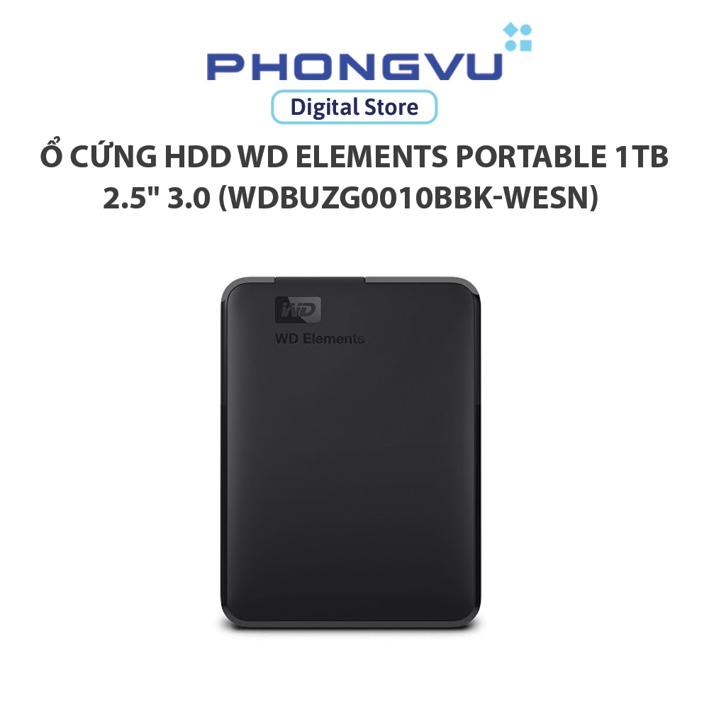 Ổ cứng HDD WD Elements Portable 1TB 2.5" 3.0 (WDBUZG0010BBK-WESN) - Bảo hành 24 tháng