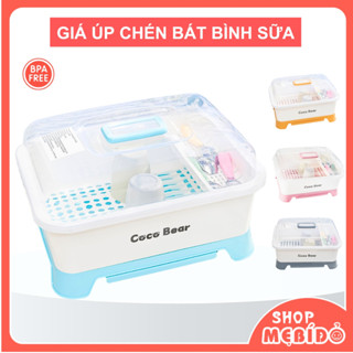 Giá Úp Bát Đũa Khay Rổ Úp Chén Bình Sữa Cho Bé Ăn Dặm Có Nắp Đậy Khay Hứng Thoát Nước Shop Mẹ Bí Đỏ