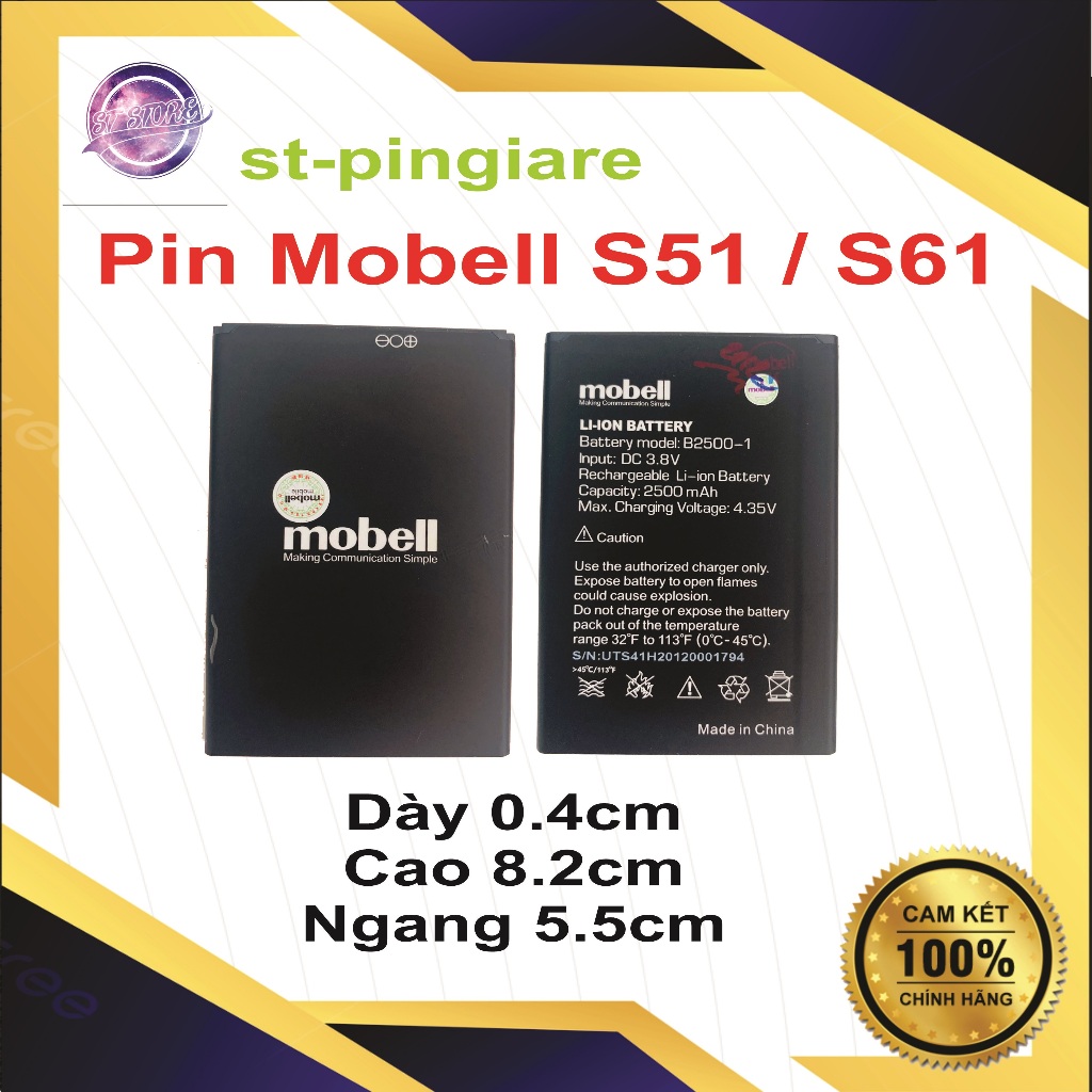 Pin Mobell S51 chính hãng , mới 100%