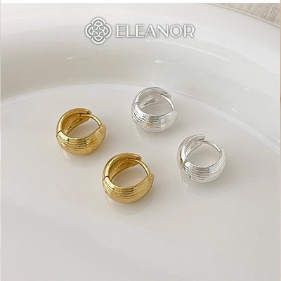 Bông tai nữ chuôi bạc 925 Eleanor Accessories viền trơn basic phụ kiện trang sức khuyên tai 9433
