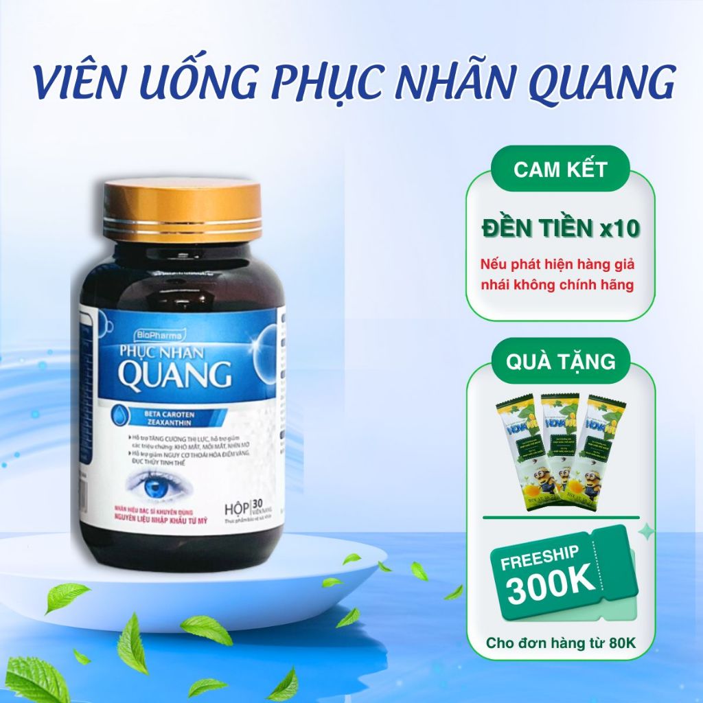 Viên Uống Bổ Mắt Phục Nhãn Quang giúp hỗ trợ giải quyết tình trạng nhức mắt, mắt mờ, mắt kém
