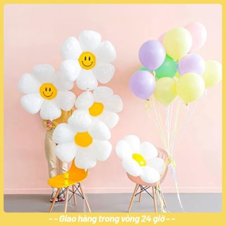 [50 cái] Bong bóng hoa cúc trang, bóng bay hoa cúc mặt cười dùng để trang trí tiệc sinh nhật, ngày thiếu nhi