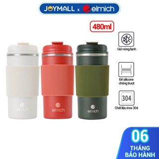  Ly Giữ Nhiệt Elmich EL8345 480ml Hàng Chính Hãng Inox 304 Có Lớp Silicone Chống Trượt - JoyMall 