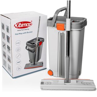 Bộ cây lau nhà tự vắt thông minh KITIMOP PRO MAX chổi lau nhà 360 độ lau sàn làm sạch, 3 bông lau