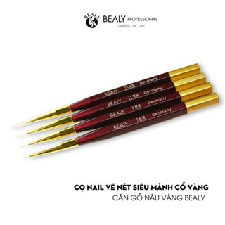  CỌ NAIL VẼ NÉT SIÊU MẢNH CỔ VÀNG - CÁN GỖ NÂU VÀNG BEALY 
