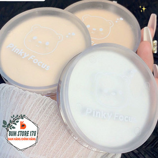  Phấn phủ nén mềm mịn che khuyết điểm mịn da Pinky Focus Phấn phủ mini trang điểm kiềm dầu dạng nén Pinky Focus 