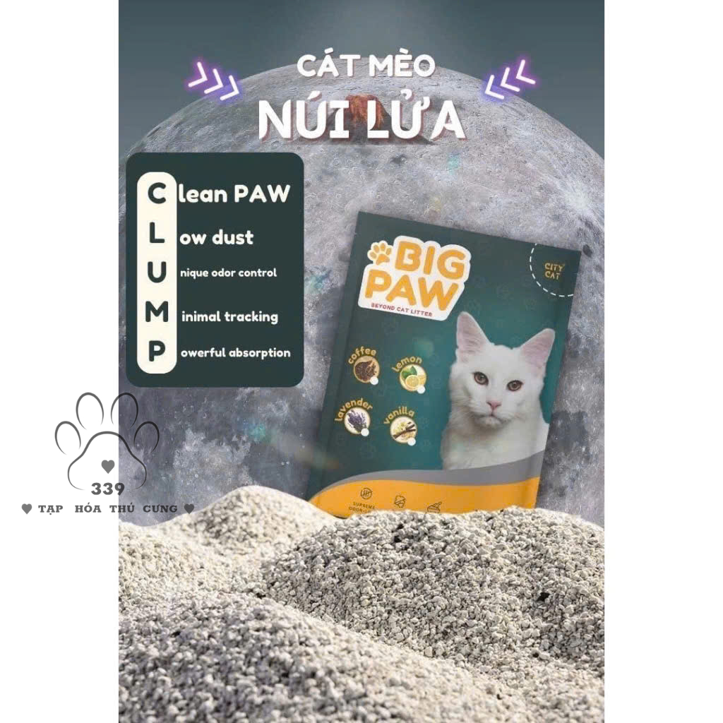 [HỎA TỐC Q3] CÁT VỆ SINH MÈO VÀ LÓT CHUỒNG HAMSTER CÁT MÈO KHÔNG BỤI CITYCAT BIGPAW 8L