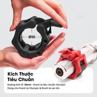 Khóa Tạ Nhựa Phi 50 (Bộ 2 Cái) - Khóa Nhựa ABS Kẹp Giữ Thanh Tạ Olympic 50mm