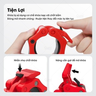Khóa Tạ Nhựa Phi 50 (Bộ 2 Cái) - Khóa Nhựa ABS Kẹp Giữ Thanh Tạ Olympic 50mm