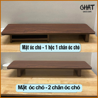 Kệ màn hình gỗ có ngăn, kê màn hình máy tính pc decor, 60/80/100 cm (1m) 4 màu Vân gỗ, Trắng, Đen