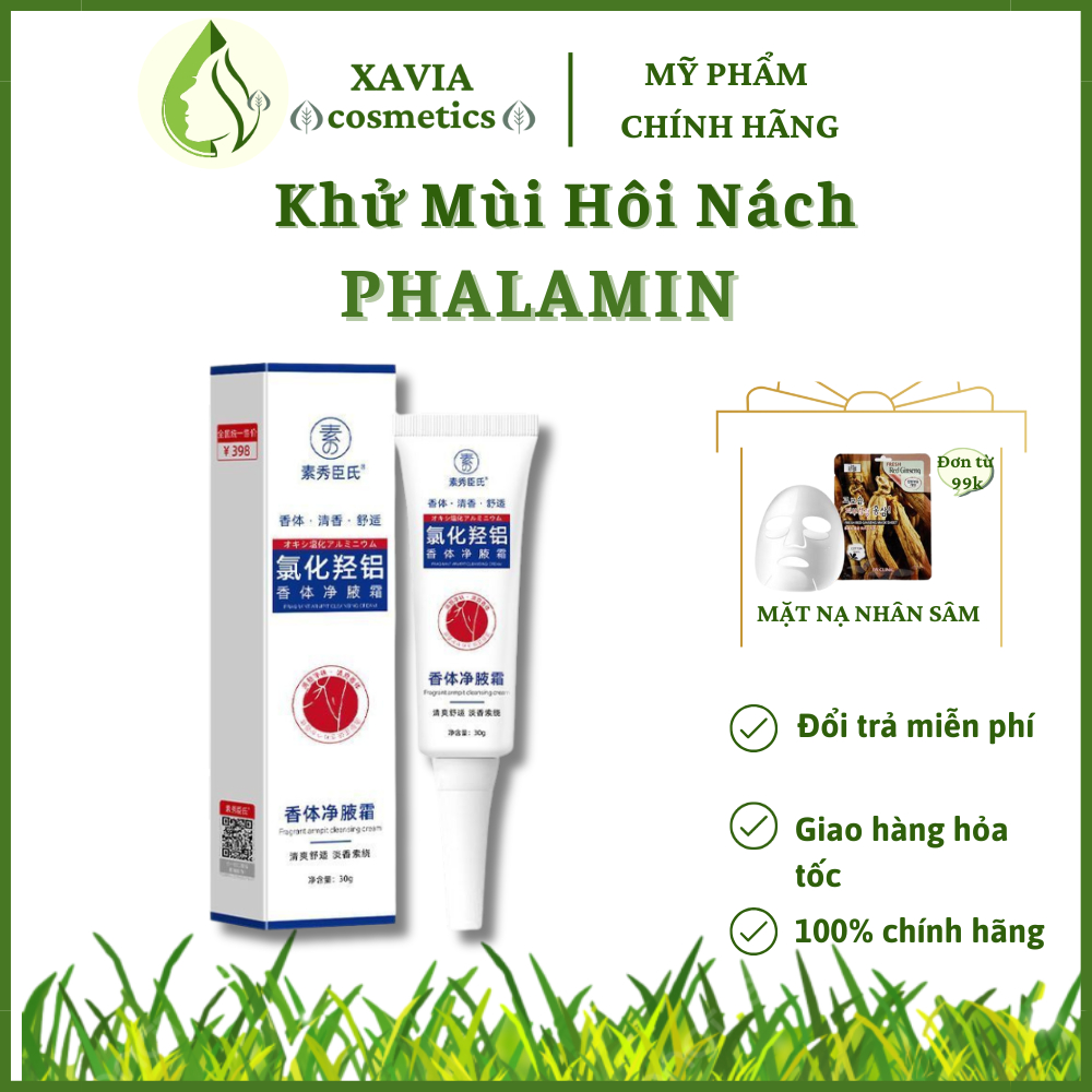 Khử mùi hôi nách PHALAMIN - Kem khử mùi hôi nách ngăn  tiết mồ hôi , giảm mùi cơ thể, giảm thâm và sáng da nách - XAVIA