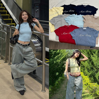  BERRY TOP - Áo Thun DEROSE Form Ôm Cổ Tròn Đính Đá Tốt Chất Thun Mịn 4 Chiều 