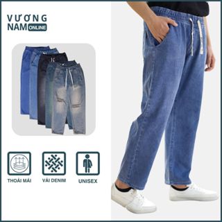 Quần jean nam Baggy Lưng Thun ống suông chất bò denim VNO142