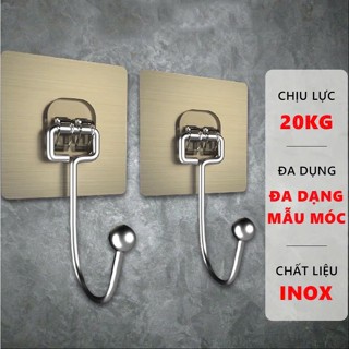 Combo 50 Móc Dán Tường Inox Mẫu Mới Dính Siêu Chắc Chịu Lực Tốt ,Móc Treo Vật Dụng Gia đình